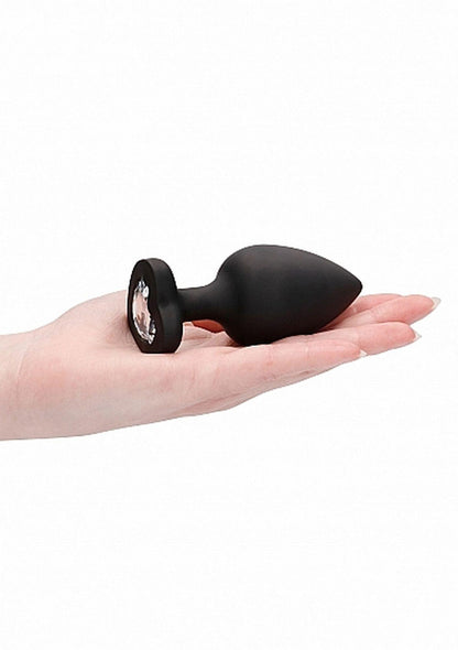 9-Diamond Heart Butt Plug - Extra Large - Black-9