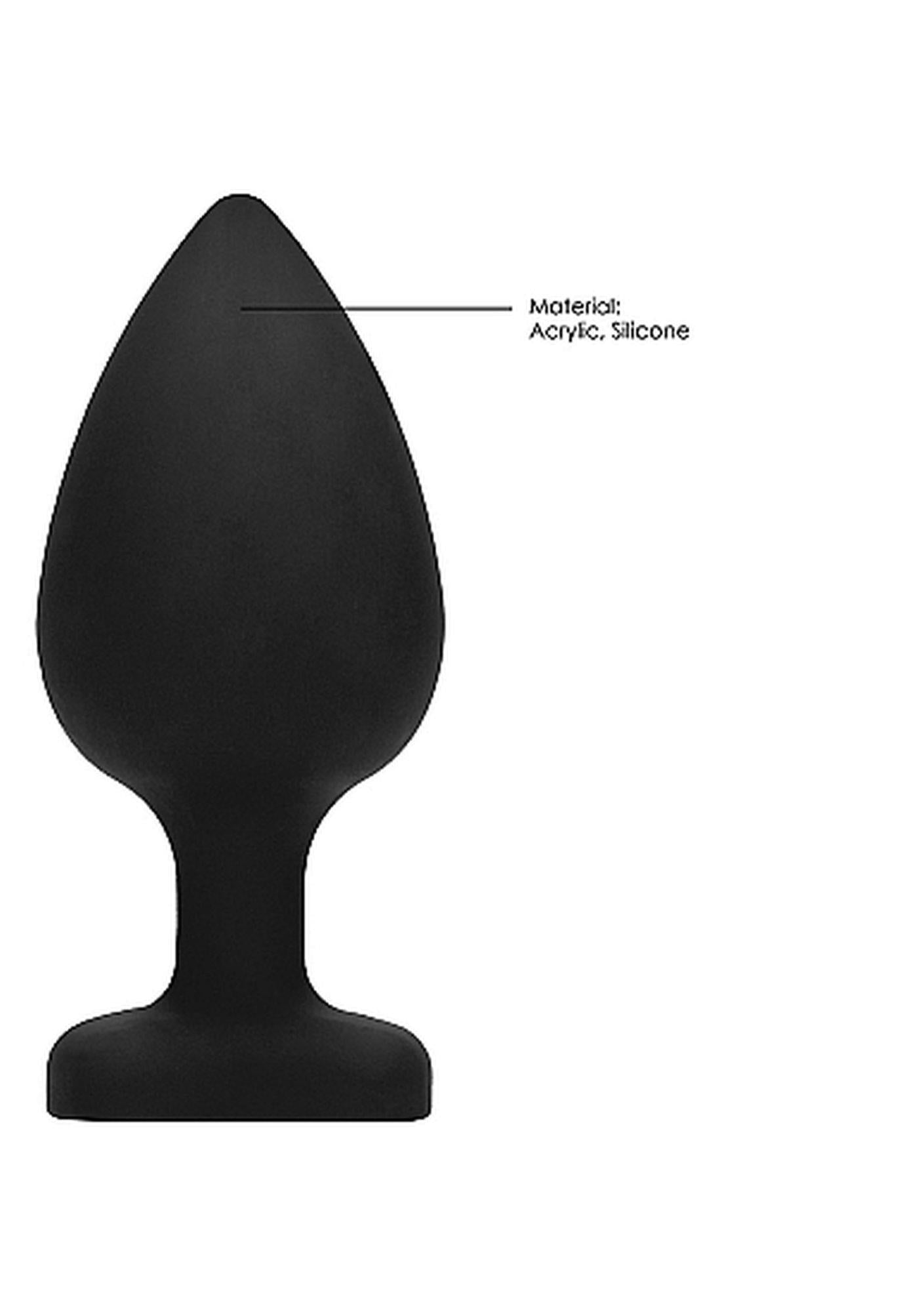 11-Diamond Heart Butt Plug - Extra Large - Black-11