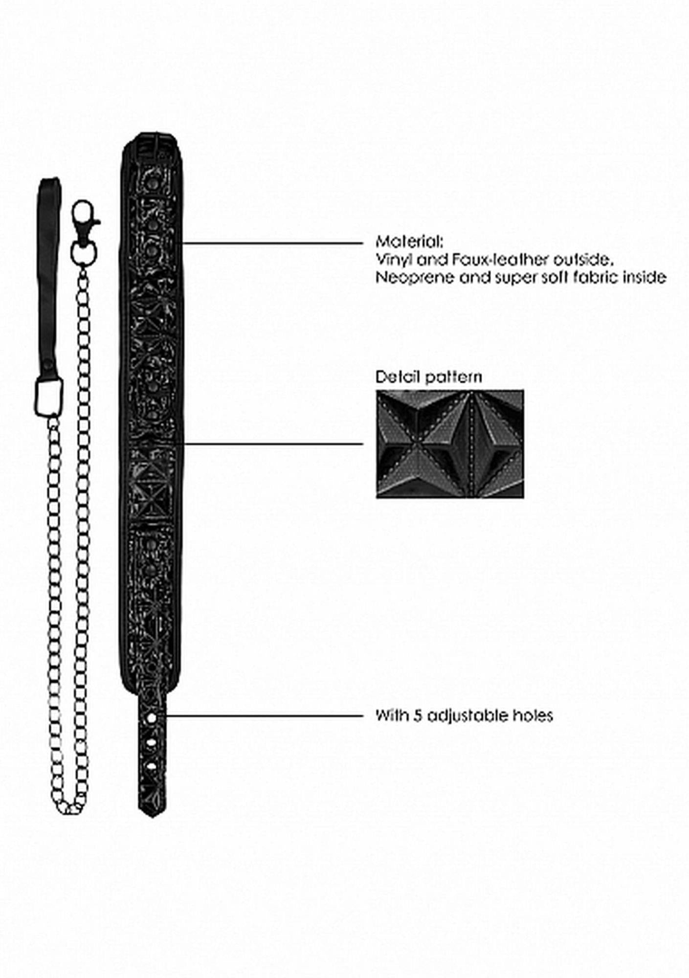6-Luxury Collar with Leash - Black-6