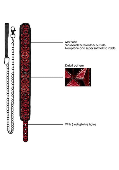 6-Luxury Collar with Leash - Burgundy-6