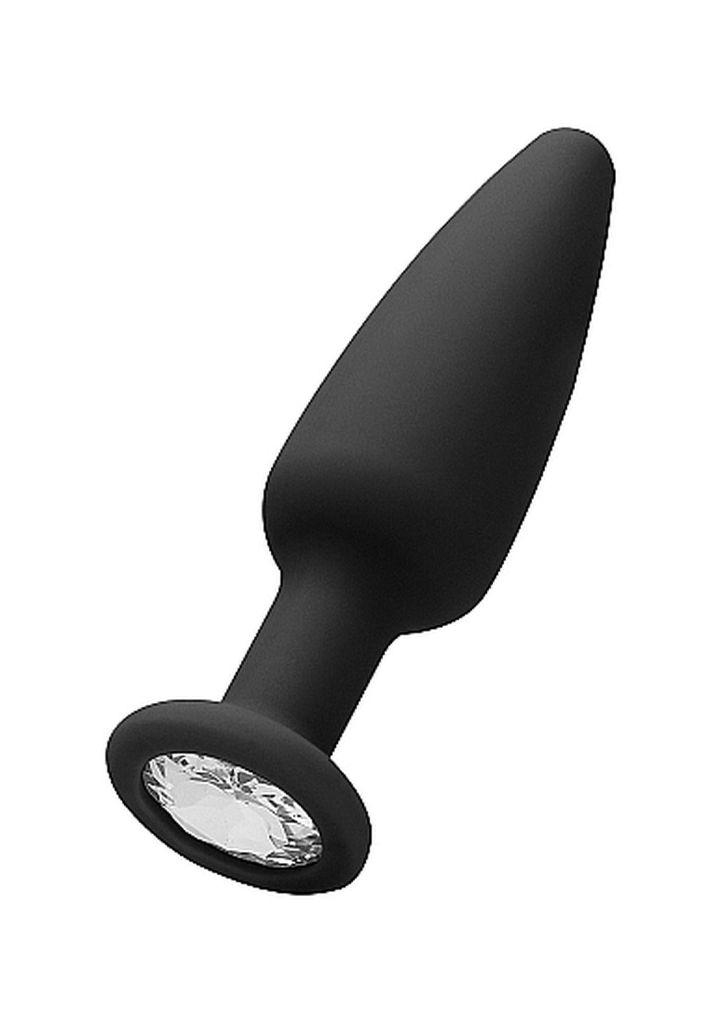1-Podłużny silikonowy korek analny zatyczka 9,5 cm-1