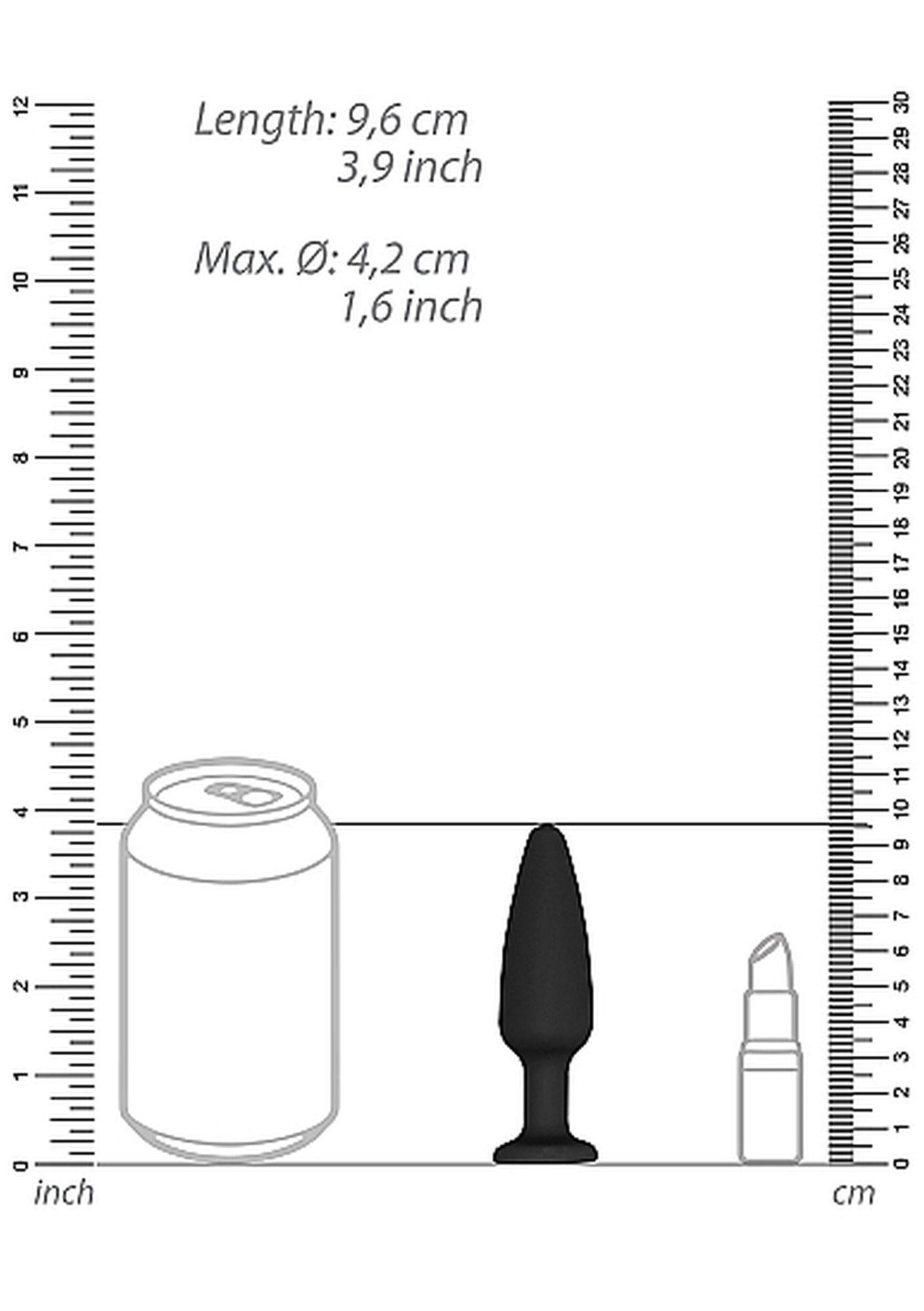 3-Podłużny silikonowy korek analny zatyczka 9,5 cm-3