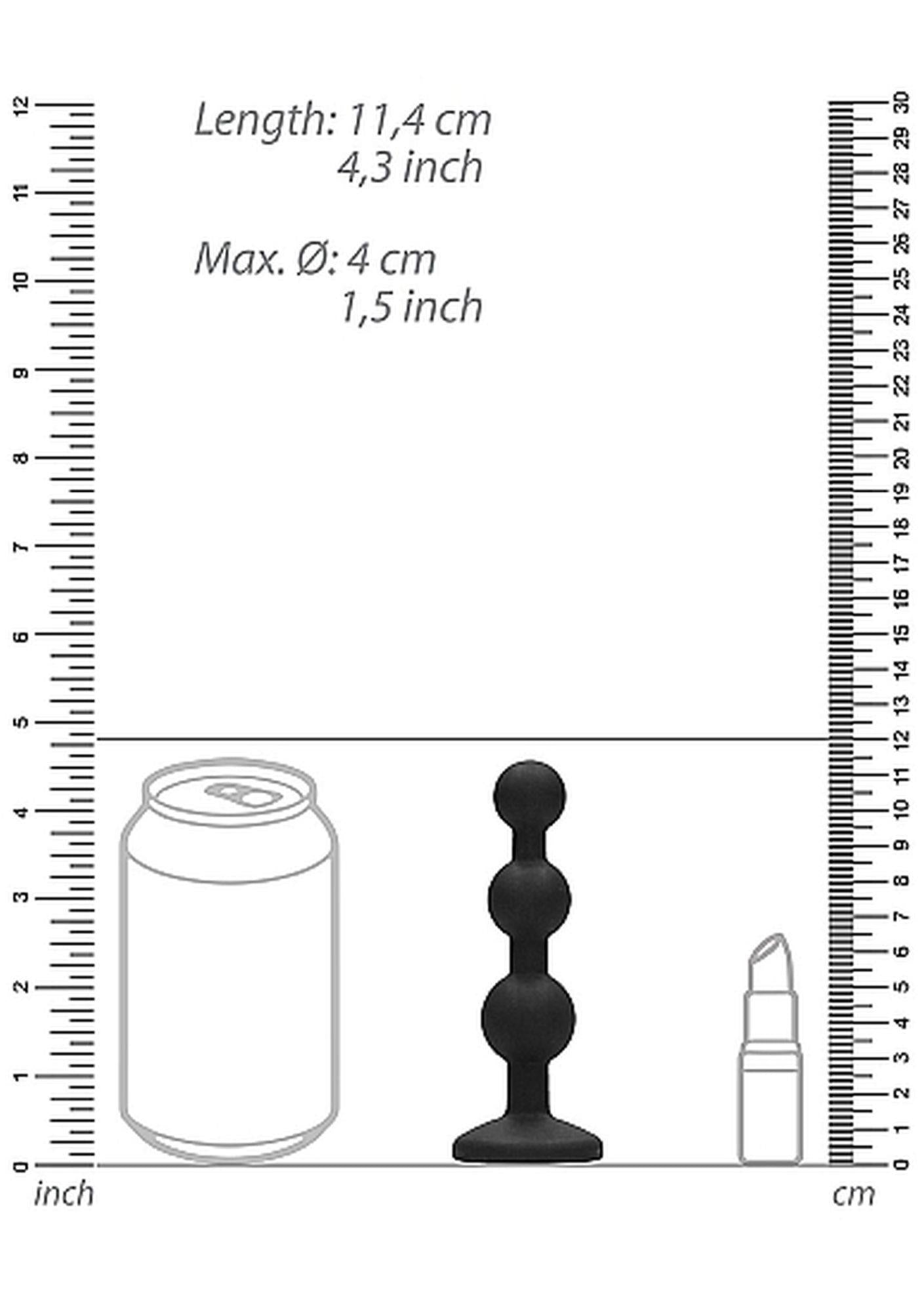 3-Korek analny zatyczka silikonowa czarna plug 12 cm-3