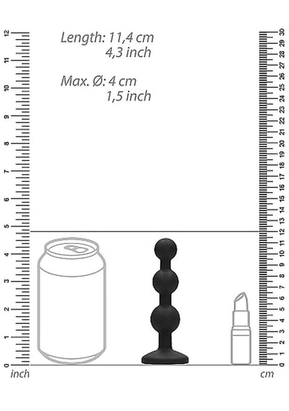 3-Korek analny zatyczka silikonowa czarna plug 12 cm-3
