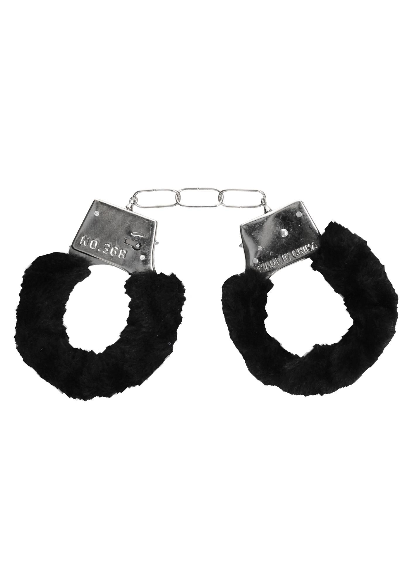 2-Pleasure Furry Hand Cuffs - With Quick-Release Button-2