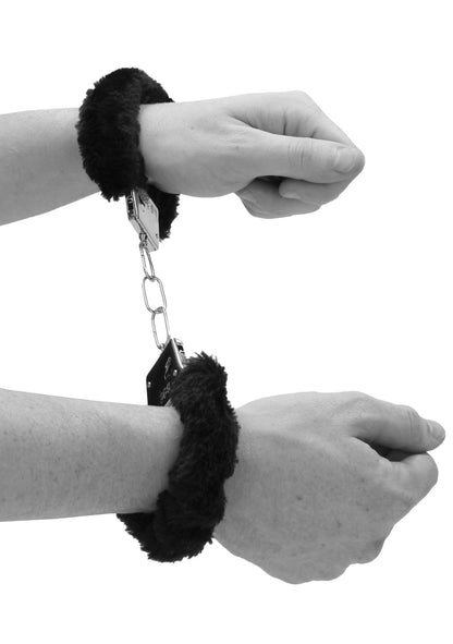 4-Pleasure Furry Hand Cuffs - With Quick-Release Button-4