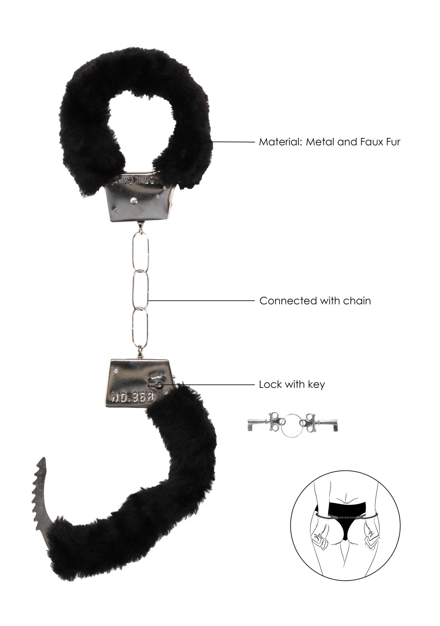 5-Pleasure Furry Hand Cuffs - With Quick-Release Button-5
