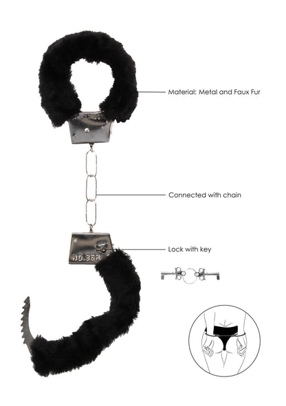 5-Pleasure Furry Hand Cuffs - With Quick-Release Button-5