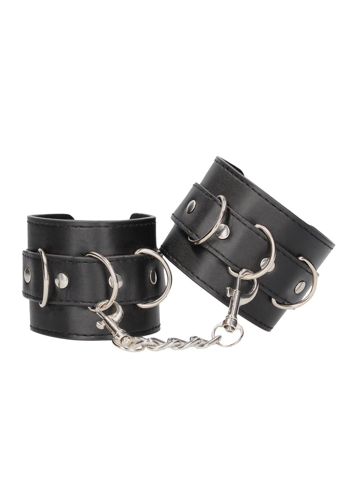 2-Bonded Leather Hand or Ankle Cuffs - With Adjustable Straps-2