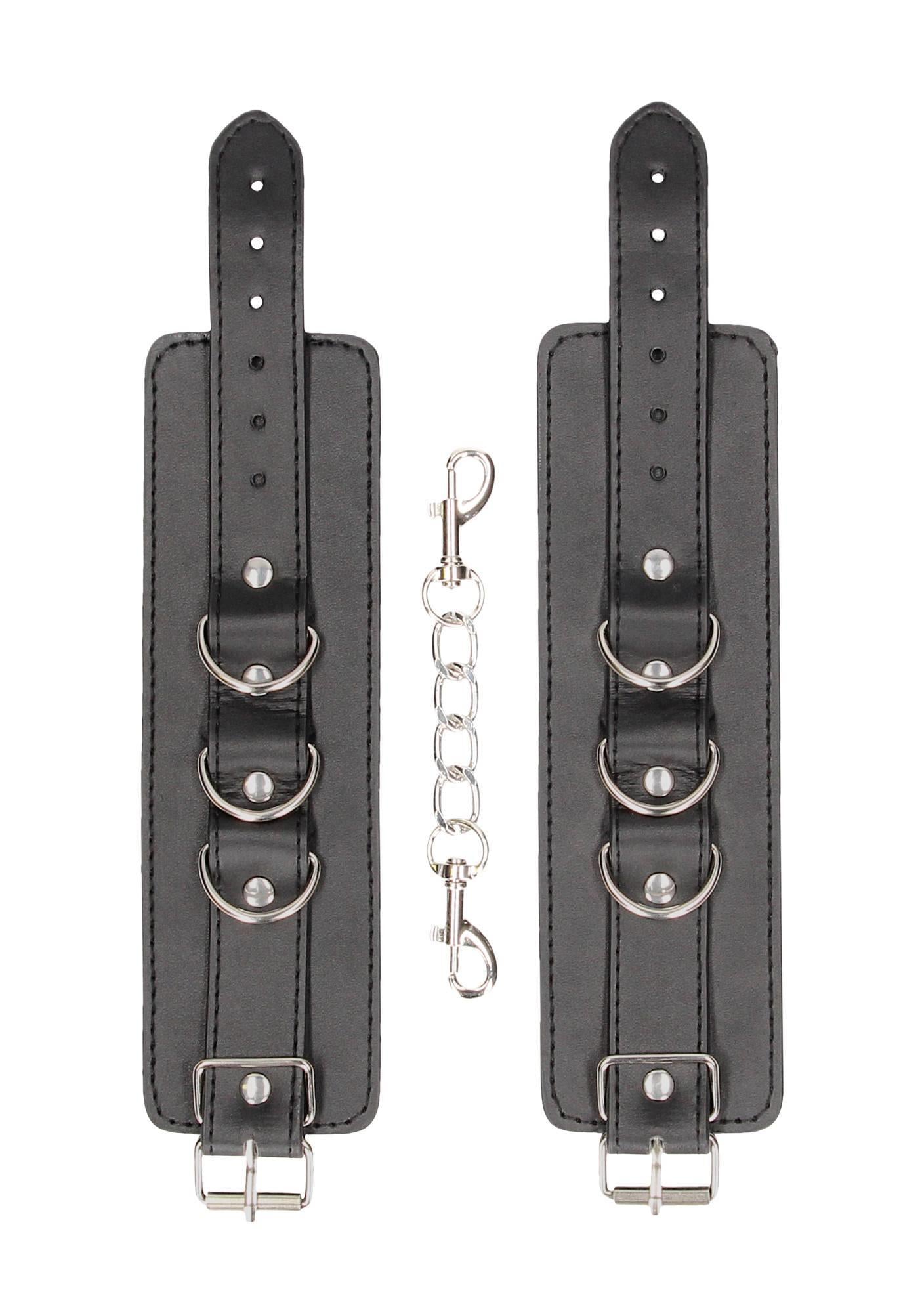 3-Bonded Leather Hand or Ankle Cuffs - With Adjustable Straps-3