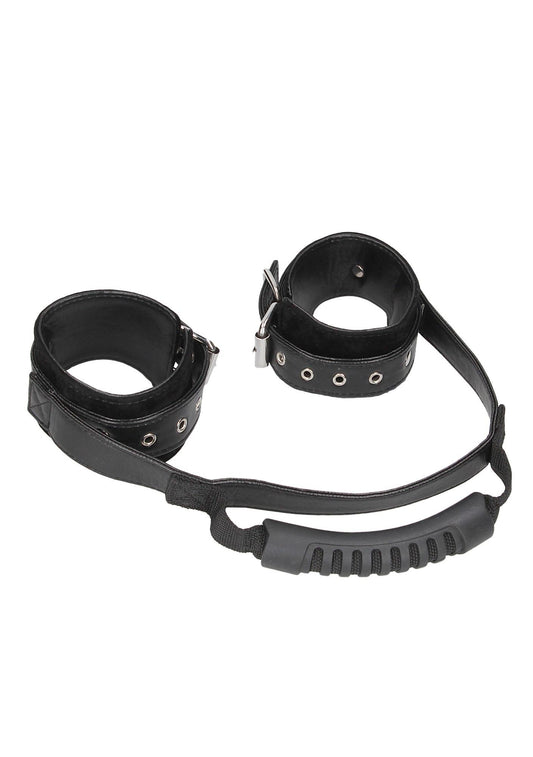 2-Bonded Leather Hand Cuffs With Handle-2