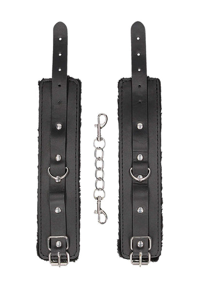 3-Plush Bonded Leather Hand Cuffs - With Adjustable Straps-3
