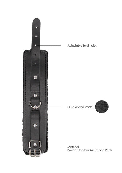 5-Plush Bonded Leather Hand Cuffs - With Adjustable Straps-5