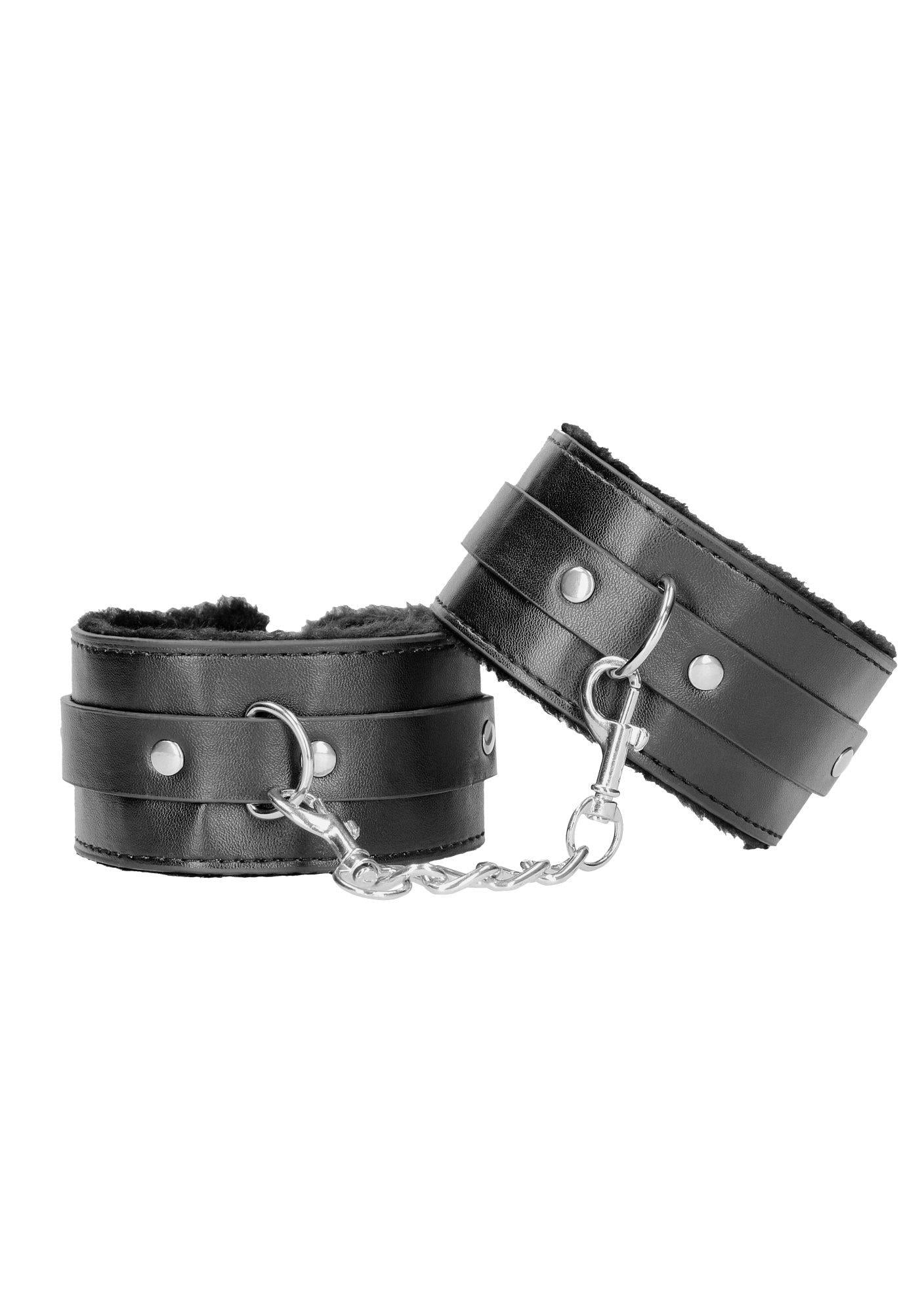 2-Plush Bonded Leather Ankle Cuffs - With Adjustable Straps-2