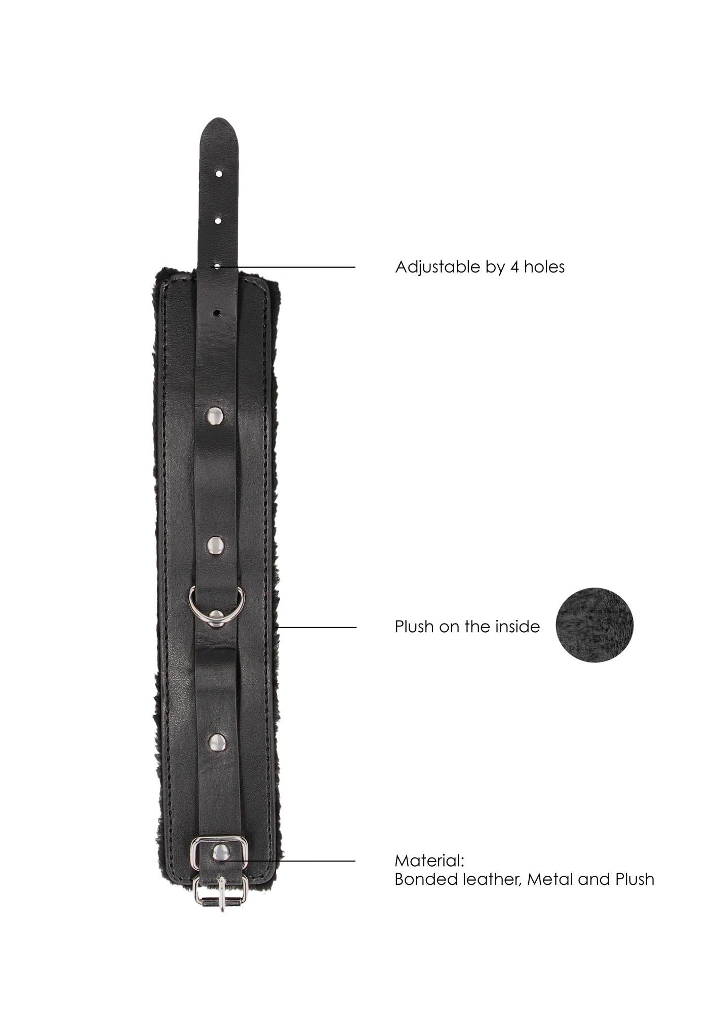 4-Plush Bonded Leather Ankle Cuffs - With Adjustable Straps-4