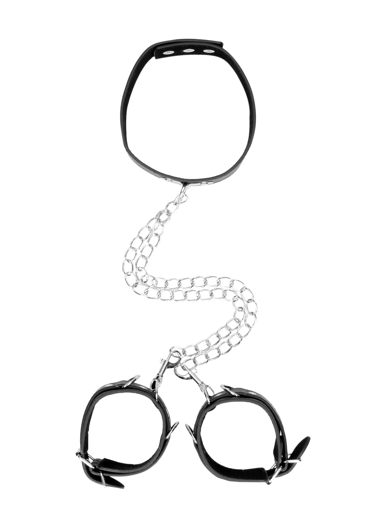 1-Bonded Leather Collar With Hand Cuffs-1