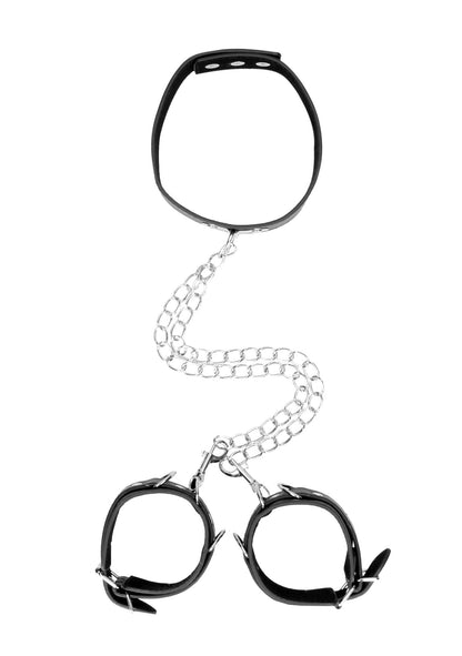 1-Bonded Leather Collar With Hand Cuffs-1