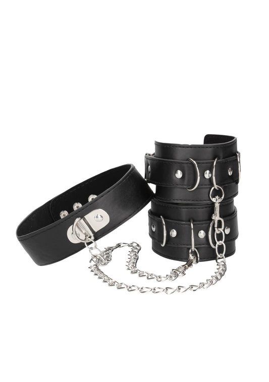 2-Bonded Leather Collar With Hand Cuffs-2