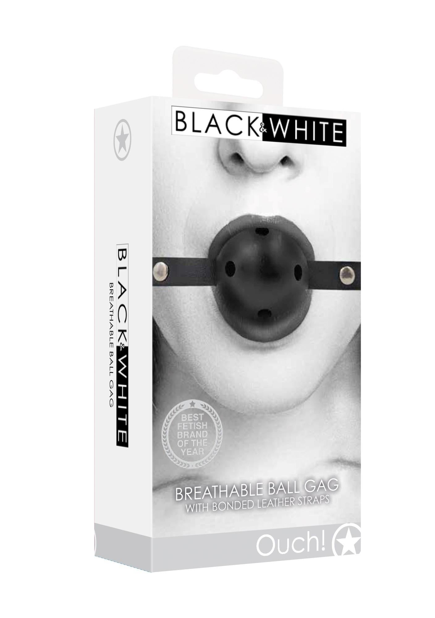 1-Breathable Ball Gag - With Bonded Leather Straps-1