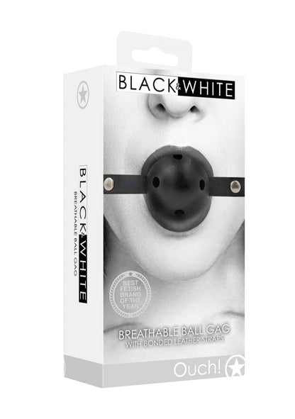 1-Breathable Ball Gag - With Bonded Leather Straps-1
