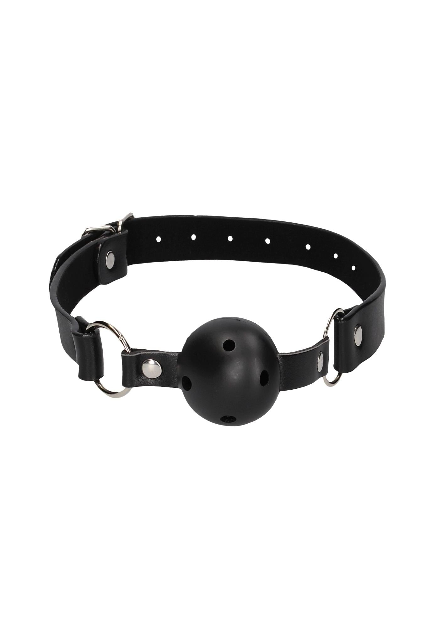 3-Breathable Ball Gag - With Bonded Leather Straps-3