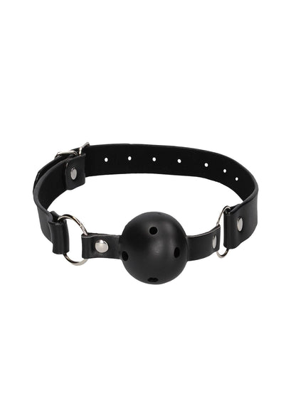 3-Breathable Ball Gag - With Bonded Leather Straps-3