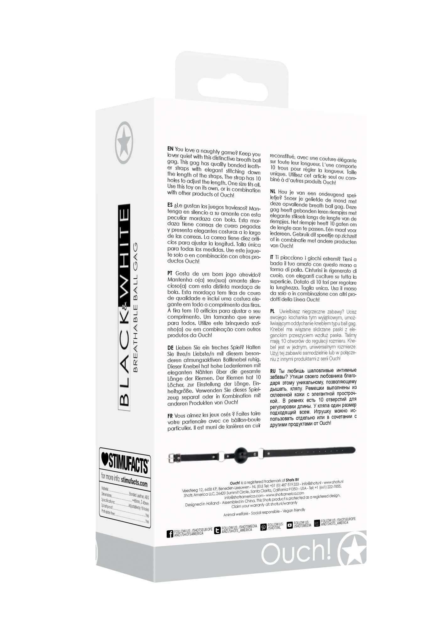 6-Breathable Ball Gag - With Bonded Leather Straps-6