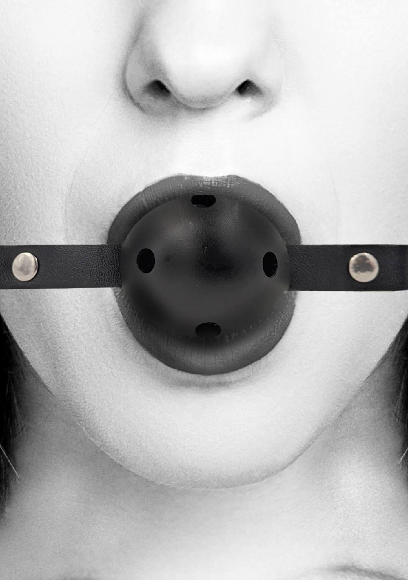 7-Breathable Ball Gag - With Bonded Leather Straps-7