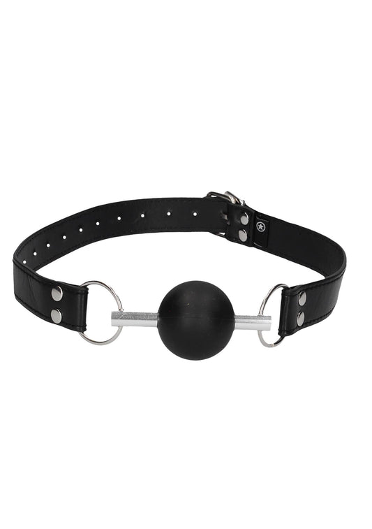 2-Solid Ball Gag - With Bonded Leather Straps-2