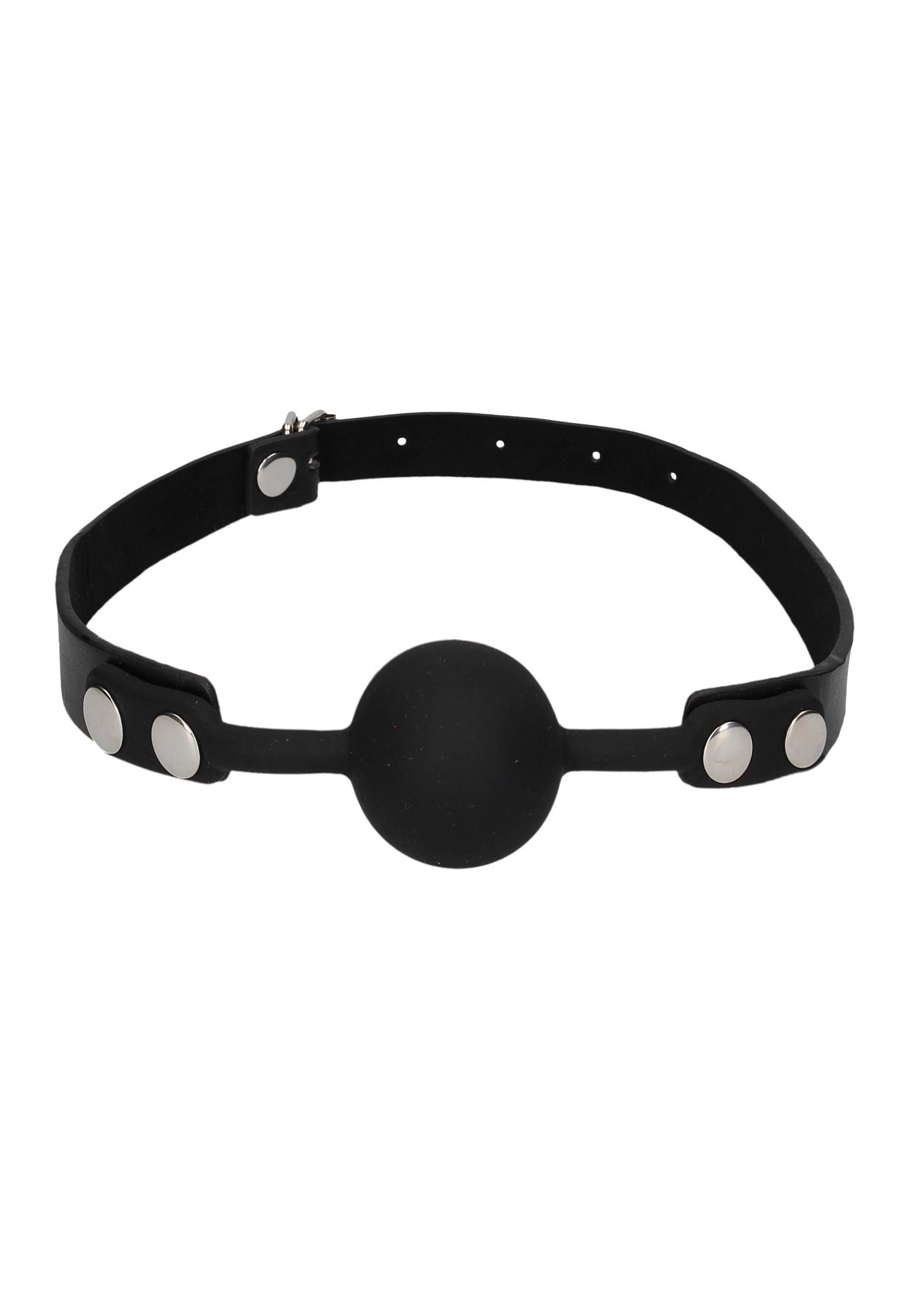 2-Silicone Ball Gag - with Adjustable Bonded Leather Straps-2