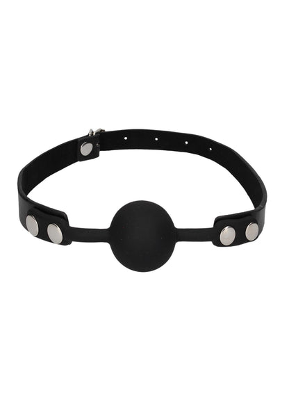 2-Silicone Ball Gag - with Adjustable Bonded Leather Straps-2
