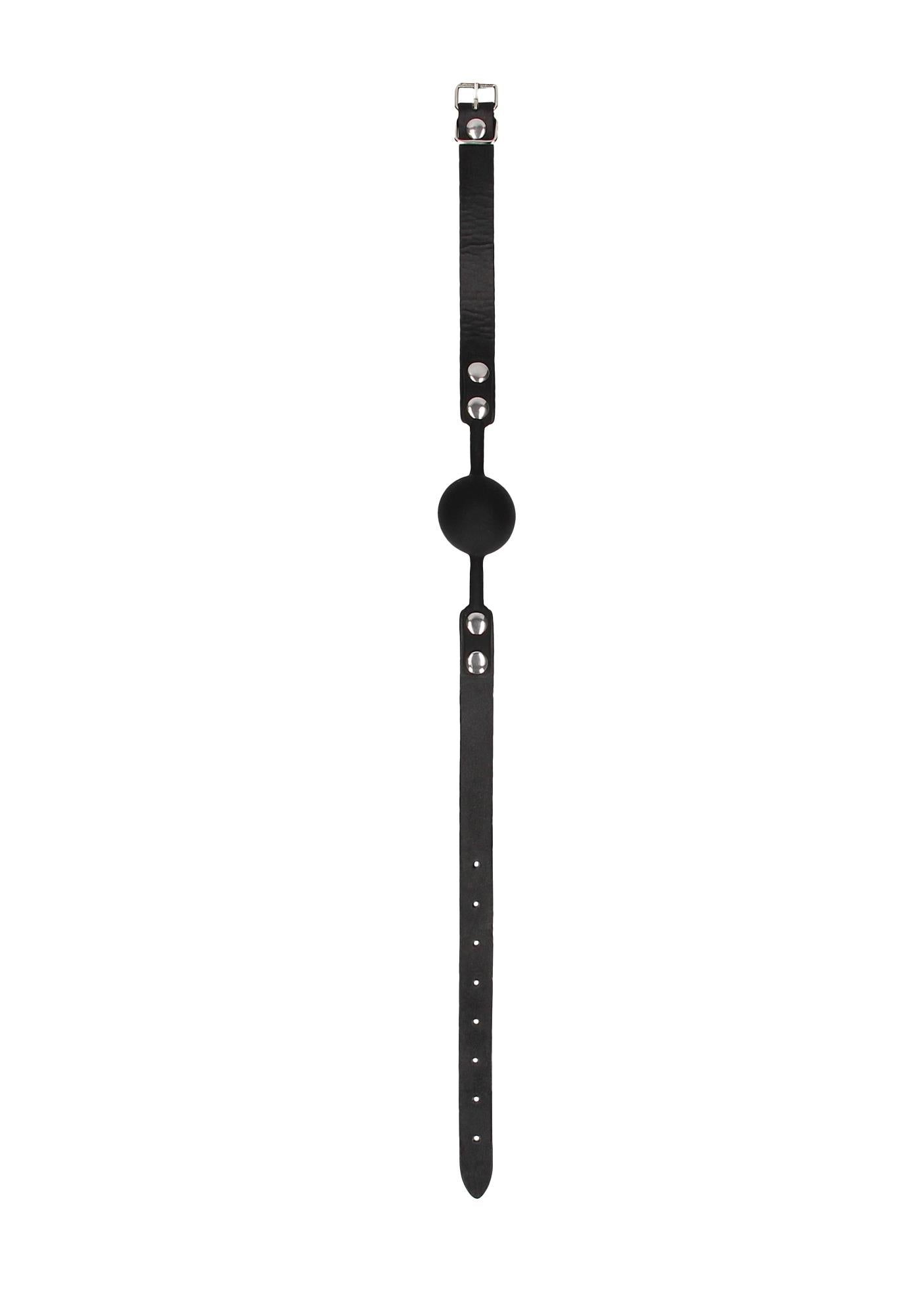 3-Silicone Ball Gag - with Adjustable Bonded Leather Straps-3