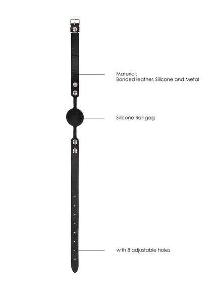 5-Silicone Ball Gag - with Adjustable Bonded Leather Straps-5