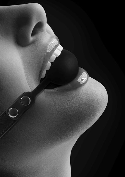 8-Silicone Ball Gag - with Adjustable Bonded Leather Straps-8