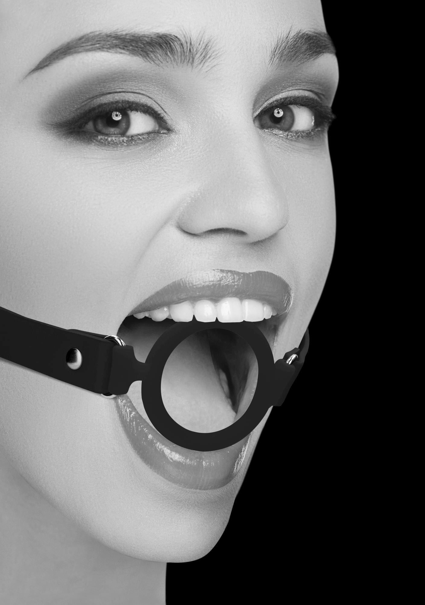 7-Knebel otwarty pierścień oddychający kółko BDSM-7