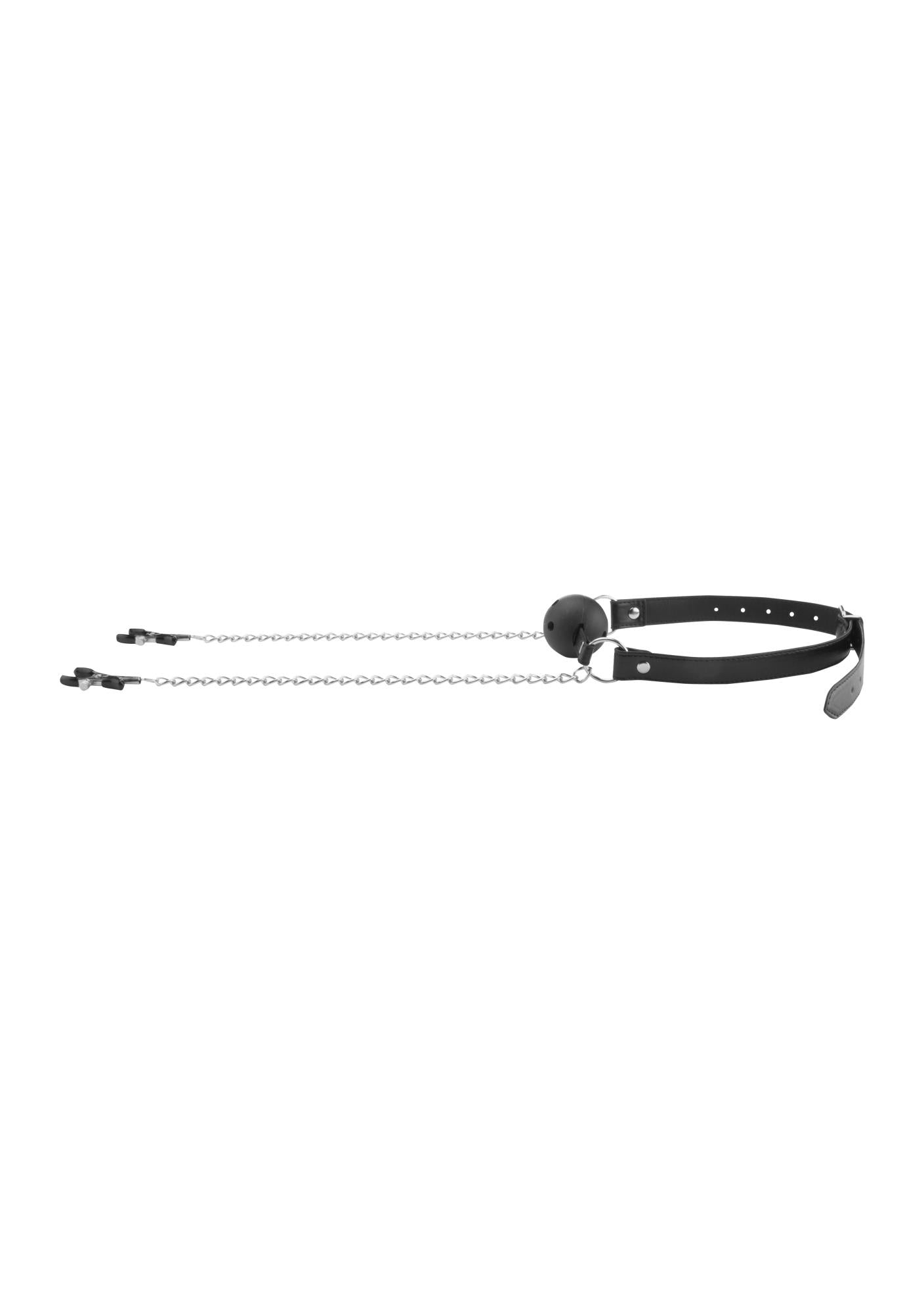2-Breathable Ball Gag With Nipple Clamps-2