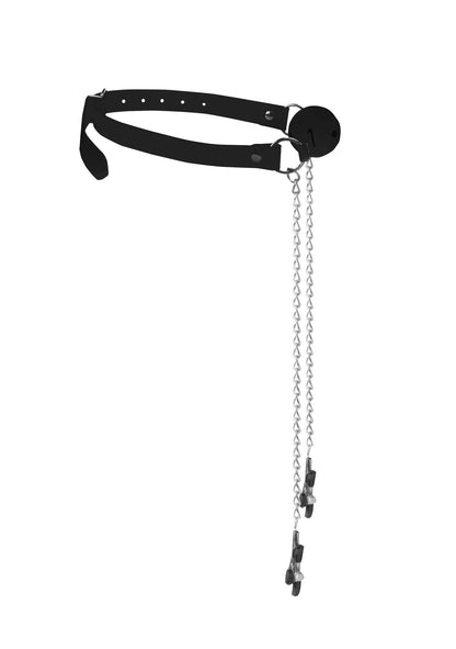 4-Breathable Ball Gag With Nipple Clamps-4