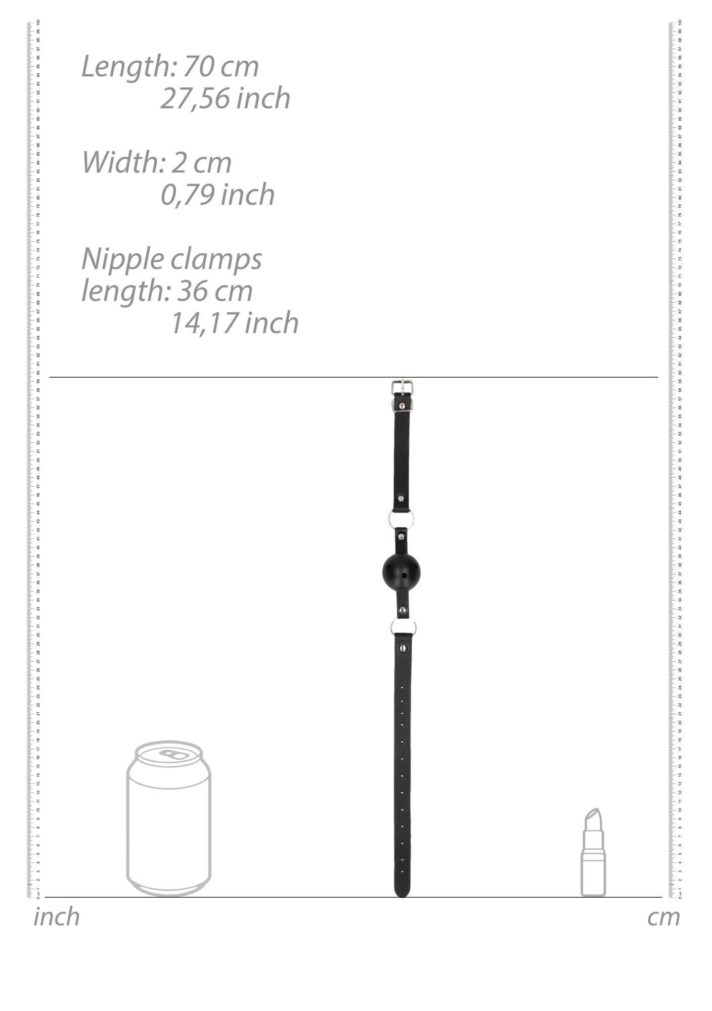 10-Breathable Ball Gag With Nipple Clamps-10