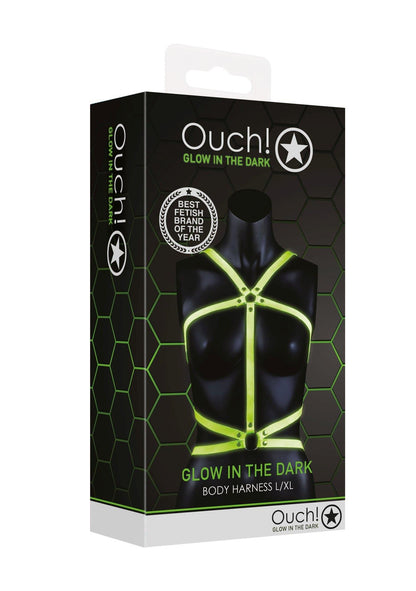 3-Body Harness - Glow in the Dark - Neon Green/Black - L/XL-3