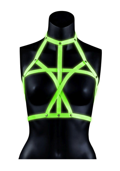1-Bra Harness - Glow in the Dark - Neon Green/Black - L/XL-1