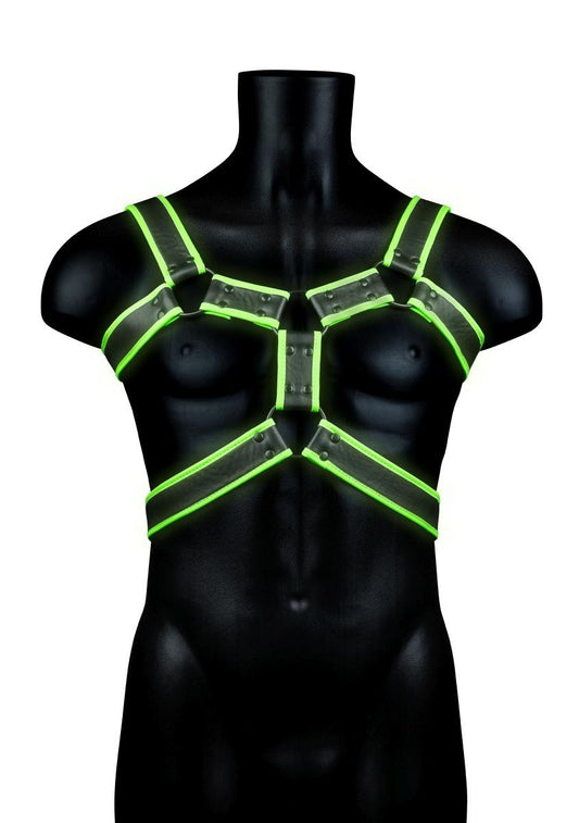 1-Body Harness - Glow in the Dark - Neon Green/Black - L/XL-1