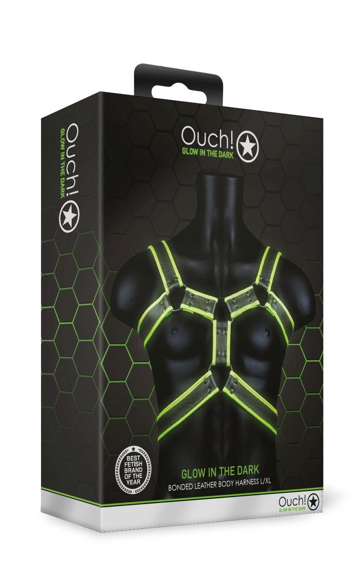 3-Body Harness - Glow in the Dark - Neon Green/Black - L/XL-3
