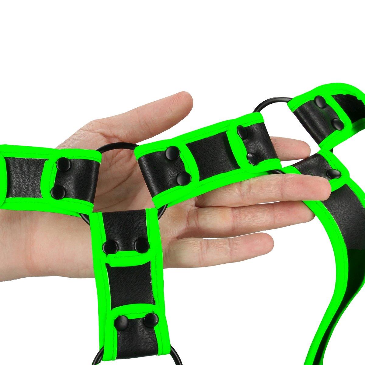 4-Body Harness - Glow in the Dark - Neon Green/Black - L/XL-4
