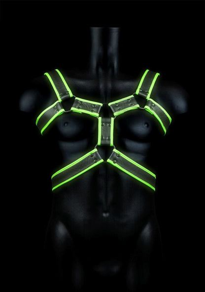 5-Body Harness - Glow in the Dark - Neon Green/Black - L/XL-5