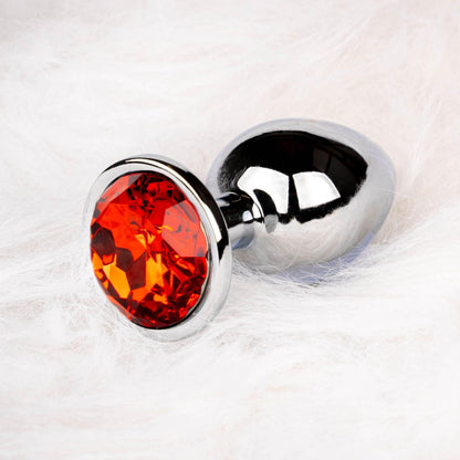 9-METALOWY ELEGANCKI KOREK ANALNY PLUG Z DIAMENTEM 7 CM WODOODPORNY-9