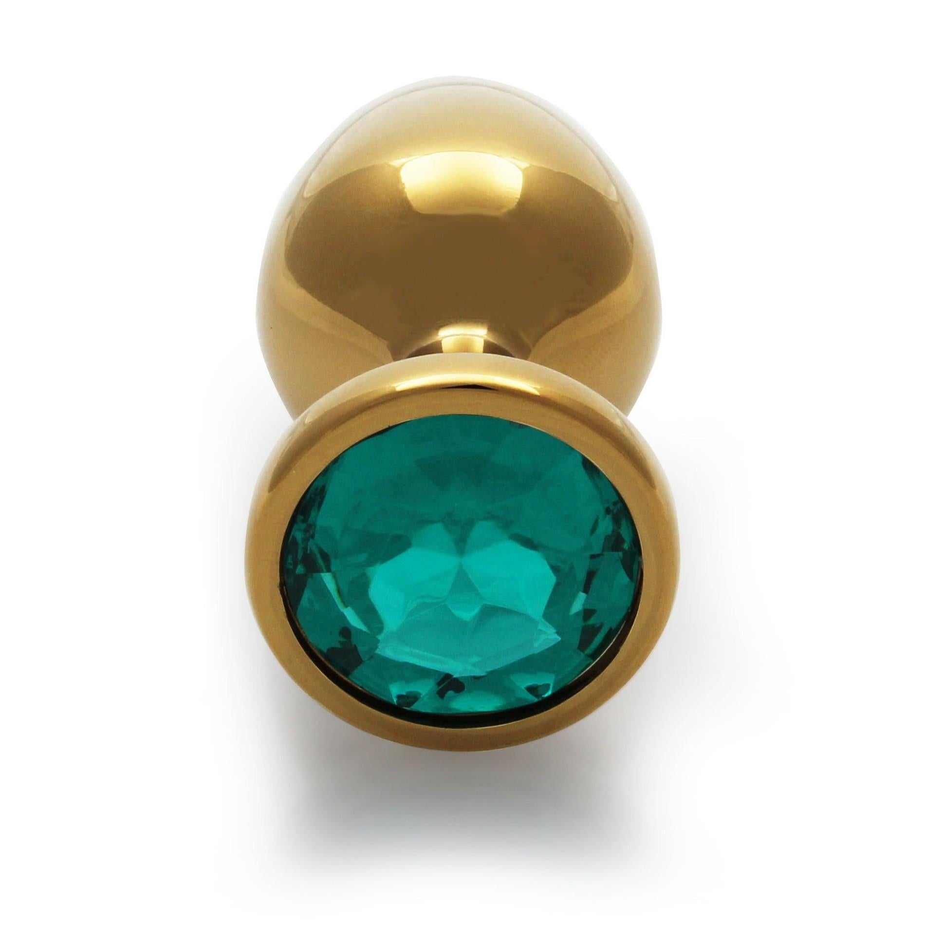 7-ZŁOTY METALOWY KOREK ANALNY PLUG Z DIAMENTEM 7 CM WODOODPORNY-7