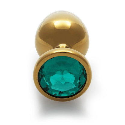 7-ZŁOTY METALOWY KOREK ANALNY PLUG Z DIAMENTEM 7 CM WODOODPORNY-7