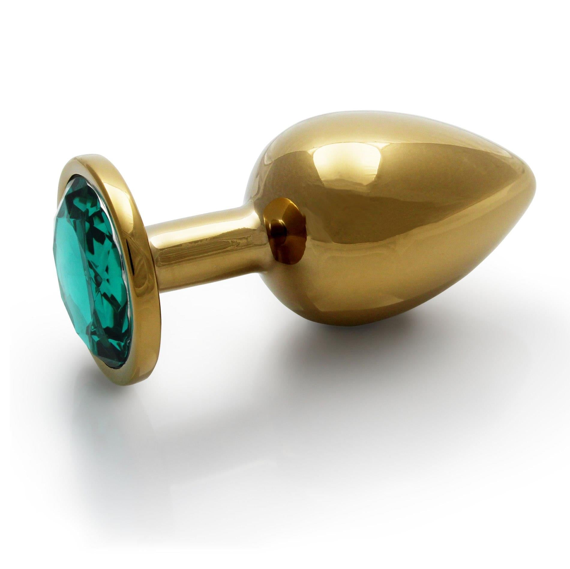 8-ZŁOTY METALOWY KOREK ANALNY PLUG Z DIAMENTEM 7 CM WODOODPORNY-8