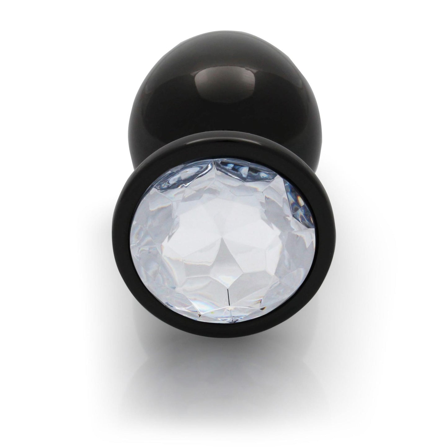 8-CZARNY METALOWY KOREK ANALNY PLUG Z DIAMENTEM 9,3 CM WODOODPORNY-8