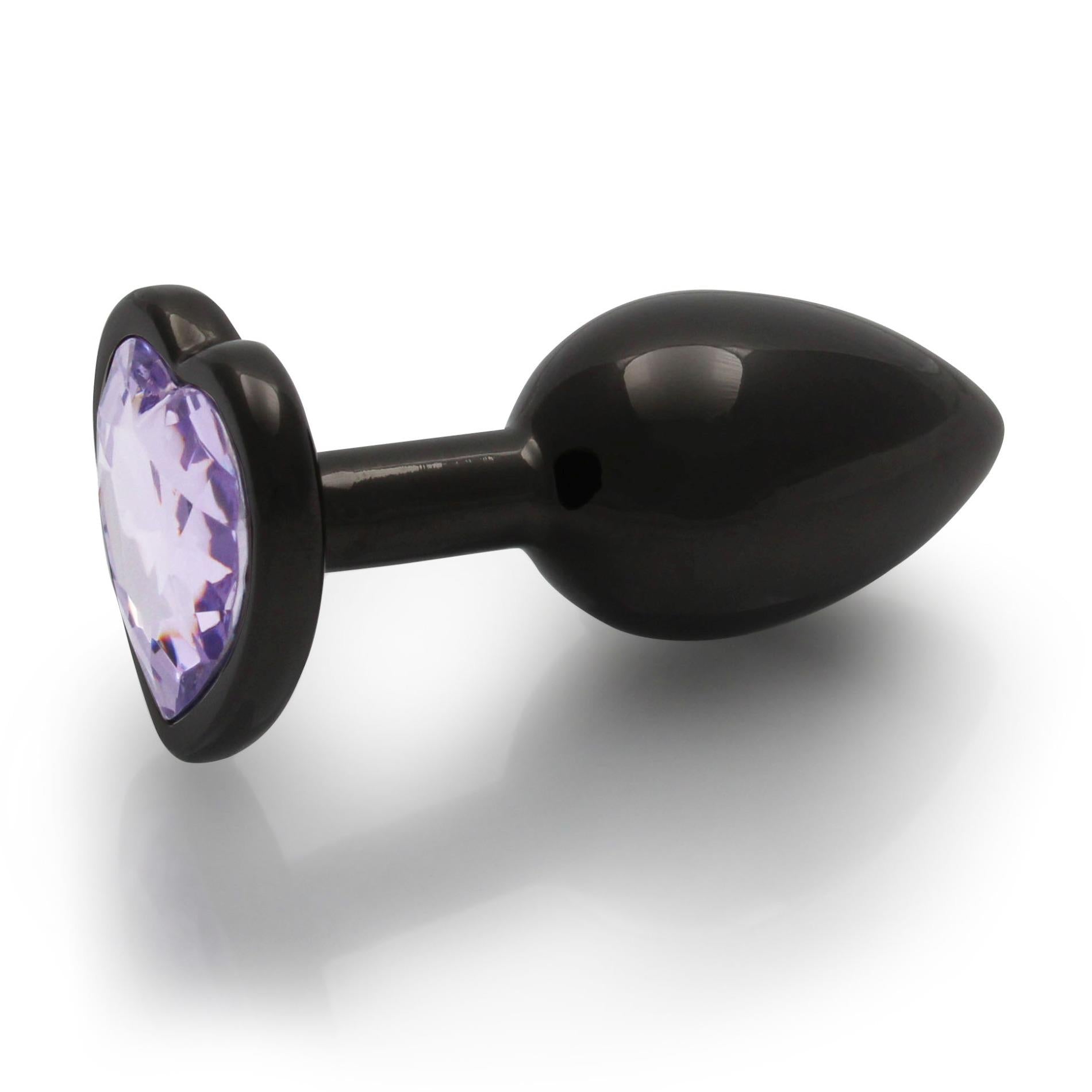7-ZATYCZKA CZARNY PLUG ANALNY KOREK METALOWY  Z DIAMENTEM 7 CM-7